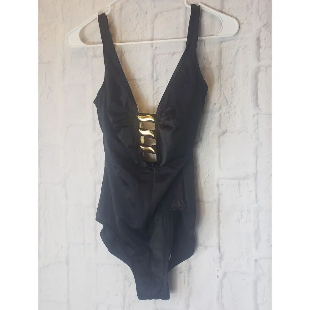 MAINSTREAM One Piece Swimsuit Black/Gold 14